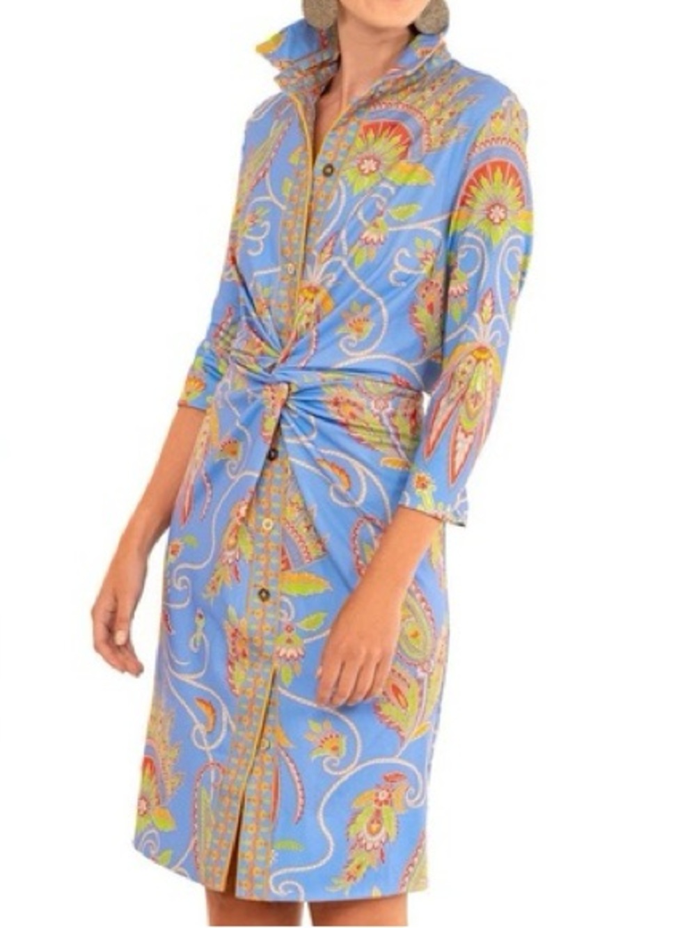 Gretchen Scott Designs everywhere the plume periwinkle Paisley midi dress Medium